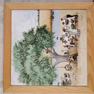 Vintage Set of 3 Ceramic Tiles 1983 Lowell Herrero Vandor Made in Japan